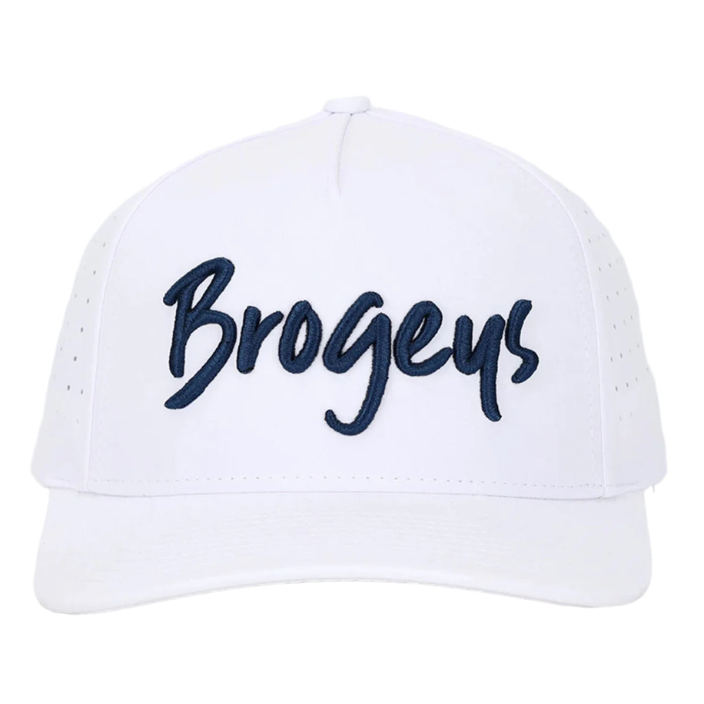 Brogeys Golf Hat White and Blue