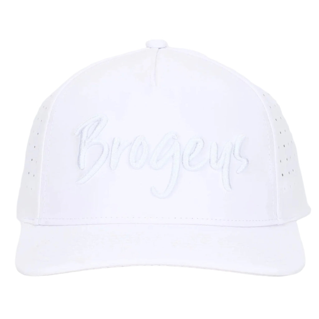 Brogeys Golf Hat White on White